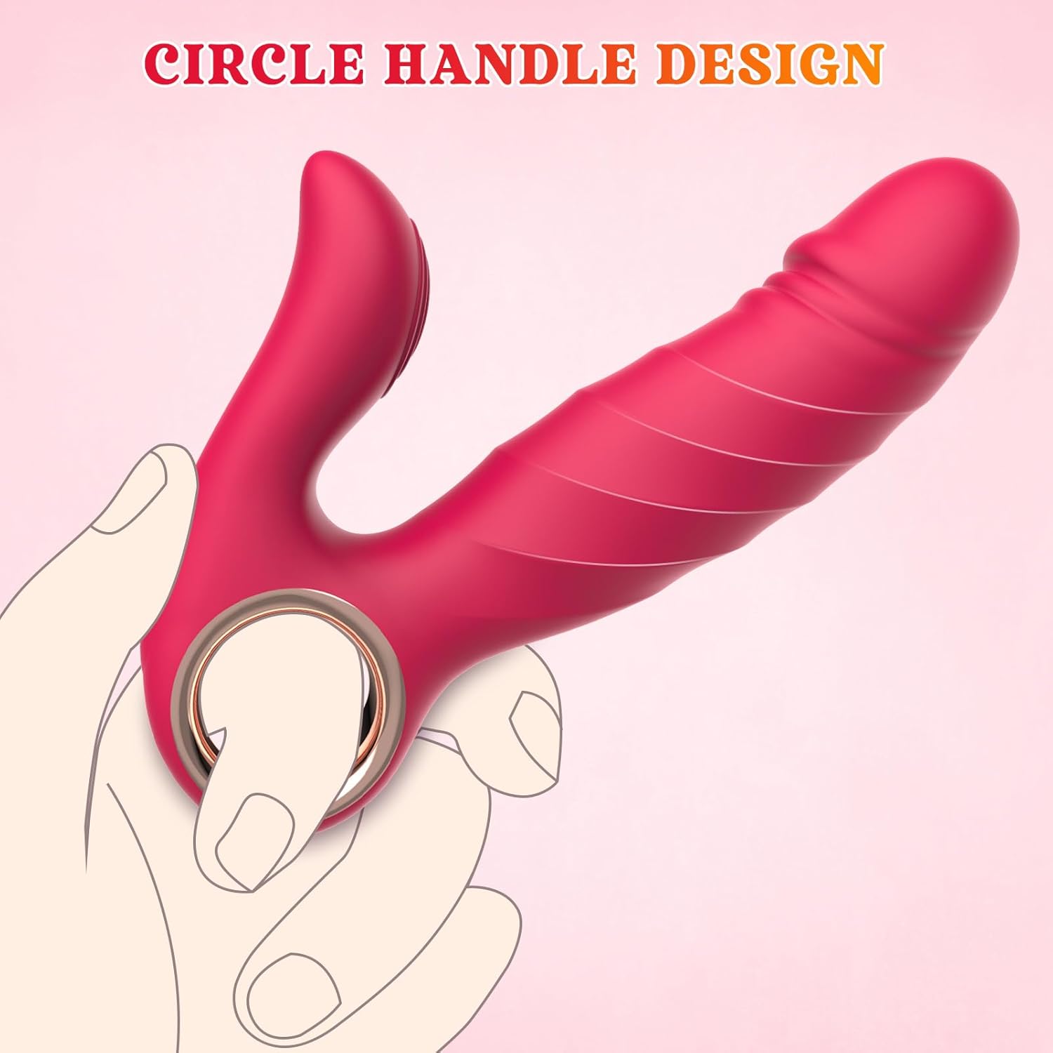 2 in 1 Clitoral G Spot Vibrator Thrusting Dildo