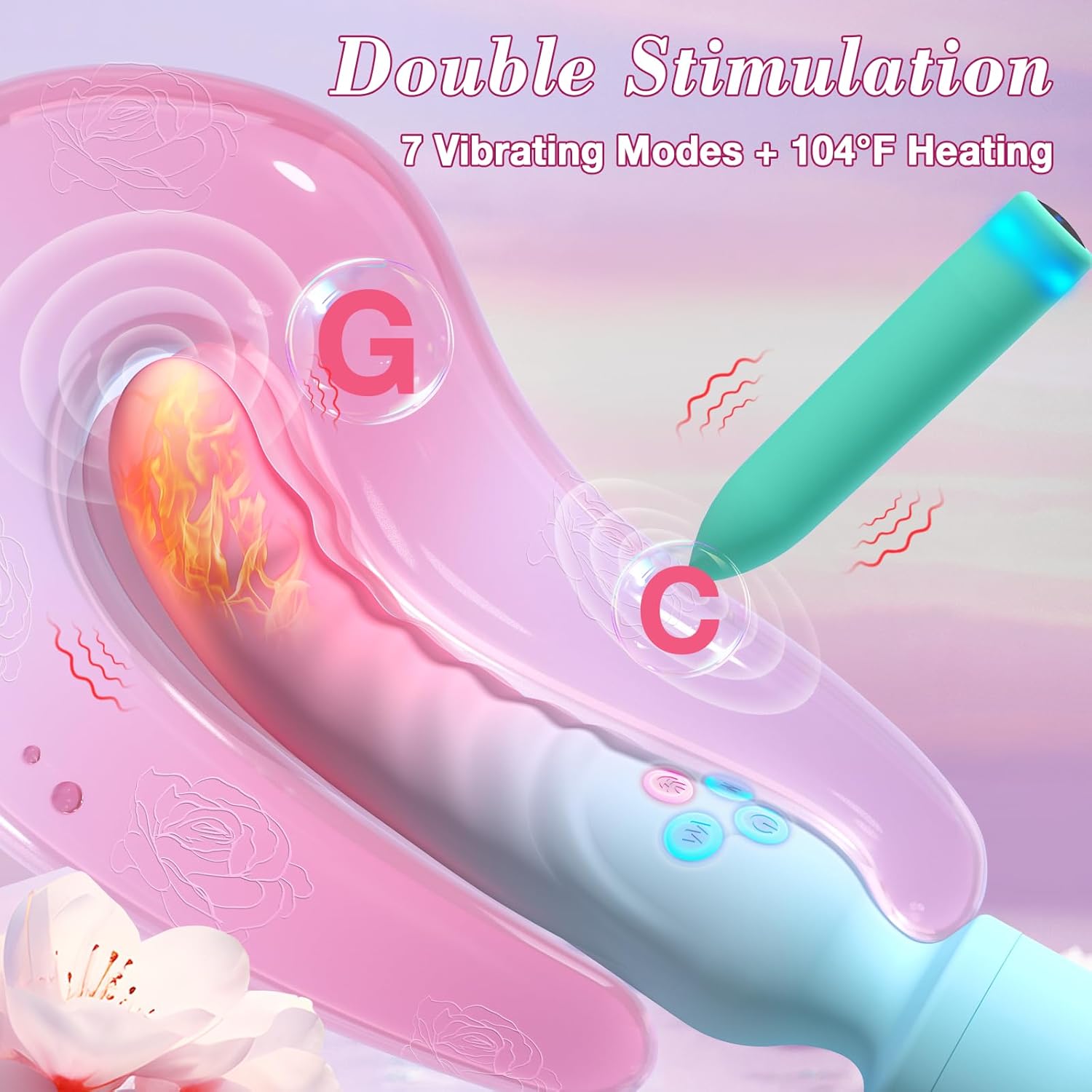 Clitoral Stimulator Dildo with 7 Vibrating Modes