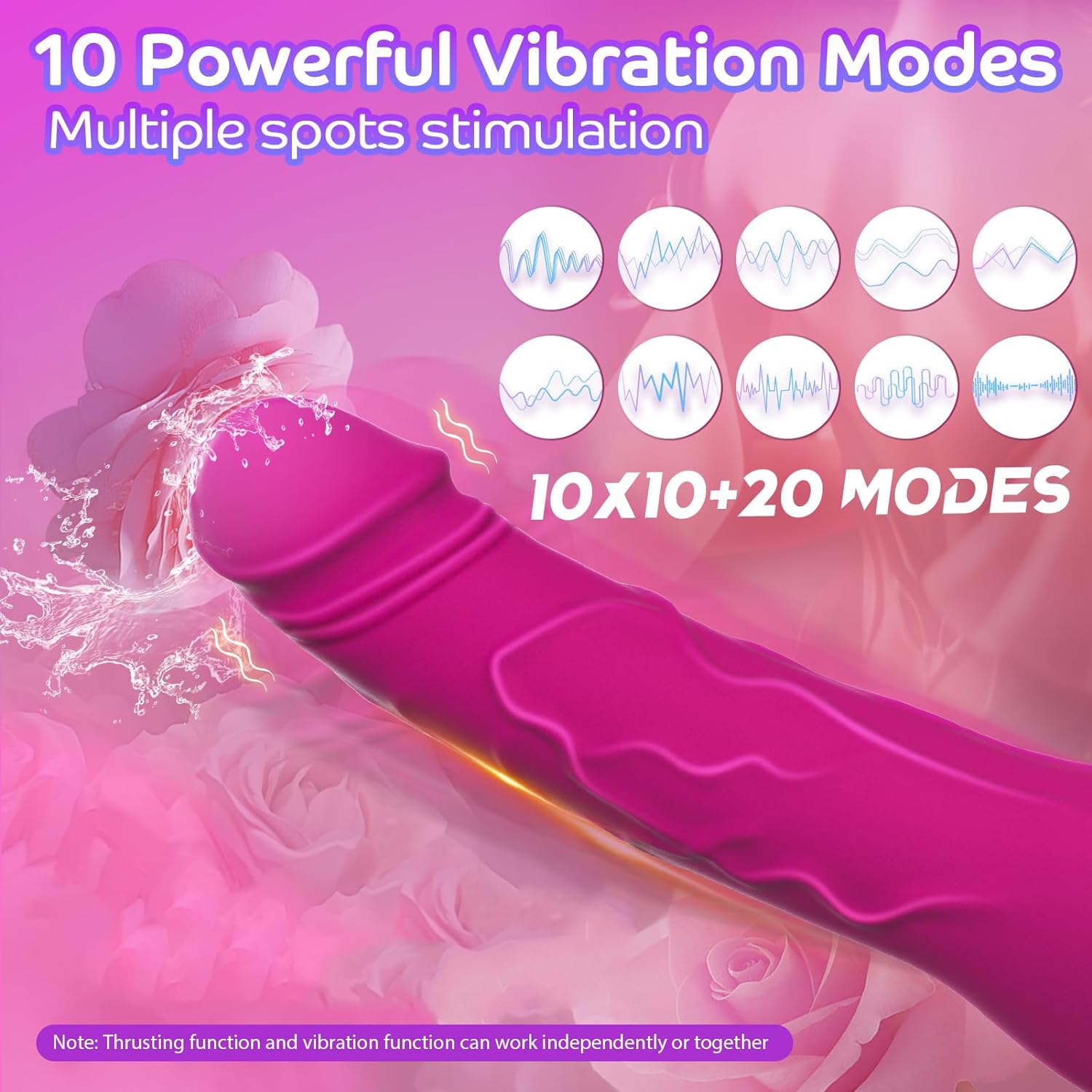 Female 9″ Realistic Thrusting Dildo Vibrator