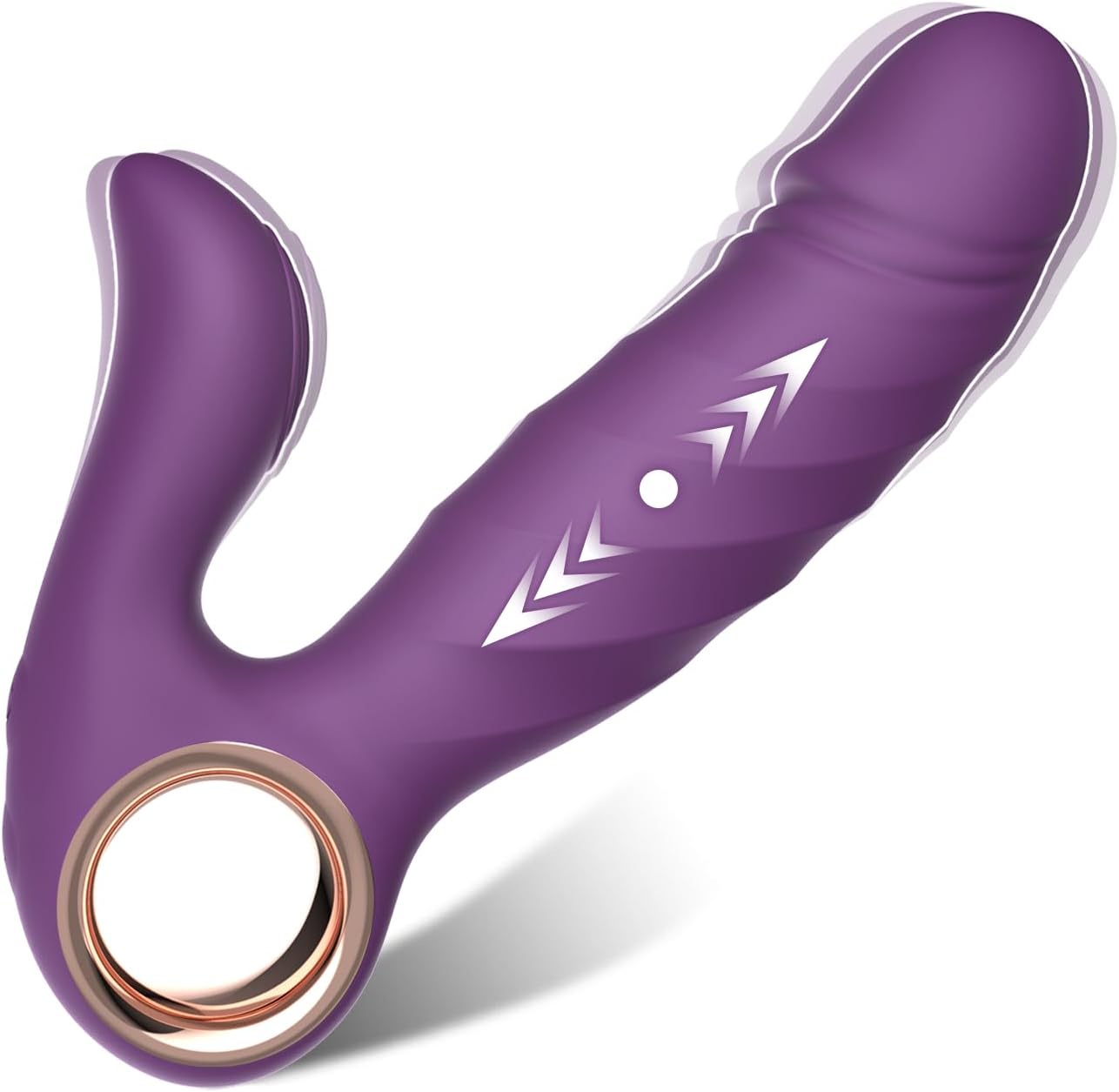 2 in 1 Clitoral G Spot Vibrator Thrusting Dildo