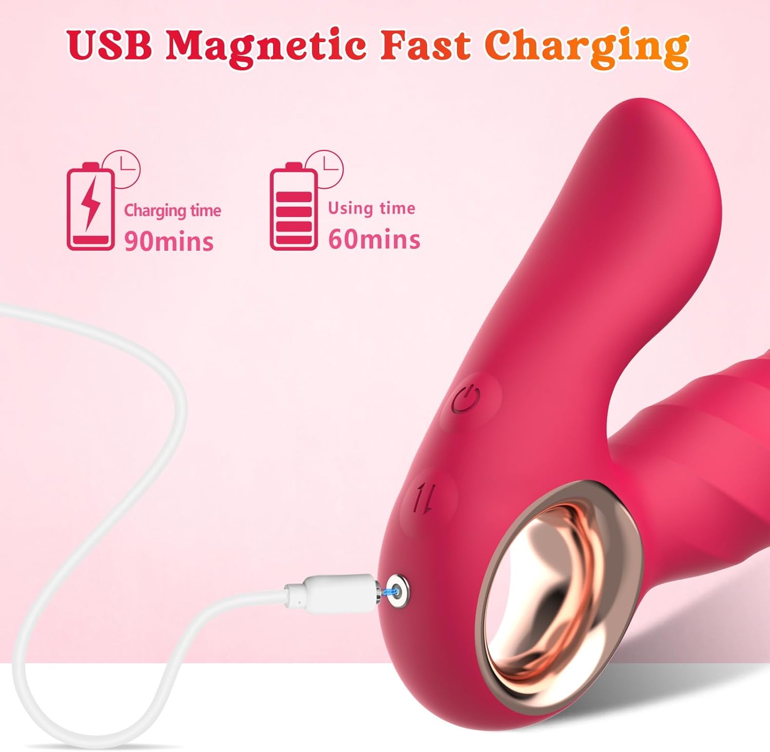 2 in 1 Clitoral G Spot Vibrator Thrusting Dildo