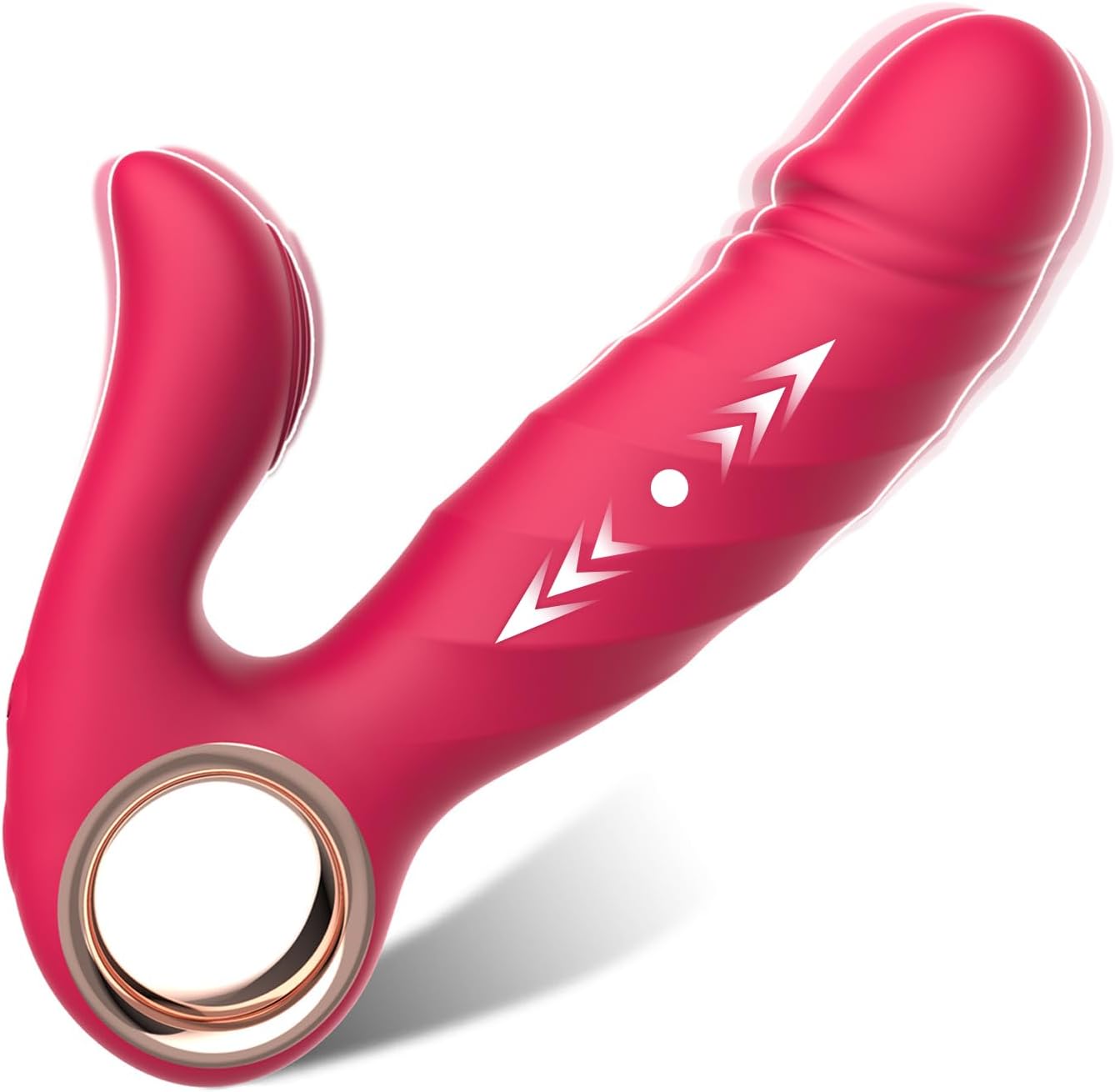 2 in 1 Clitoral G Spot Vibrator Thrusting Dildo
