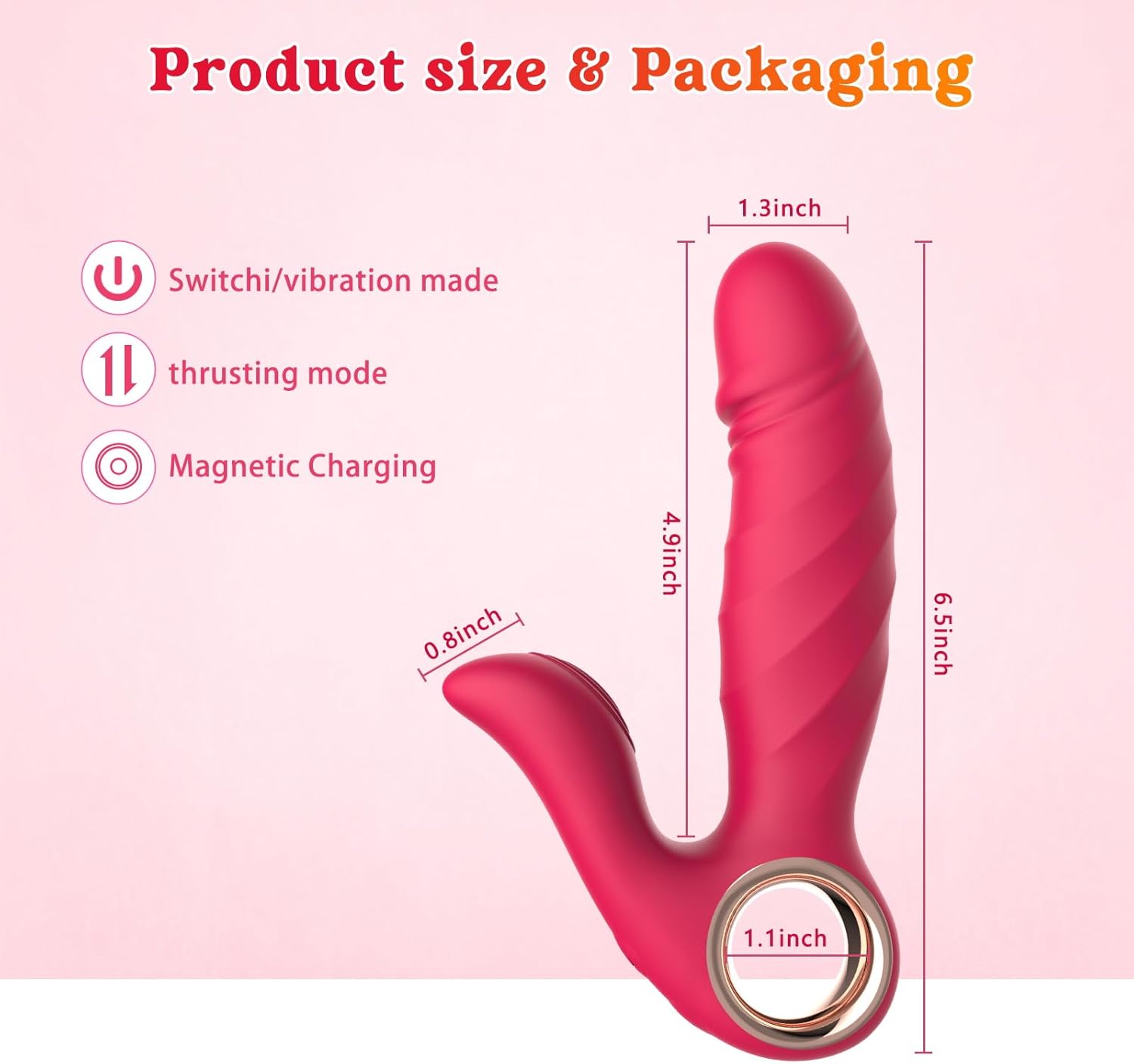 2 in 1 Clitoral G Spot Vibrator Thrusting Dildo