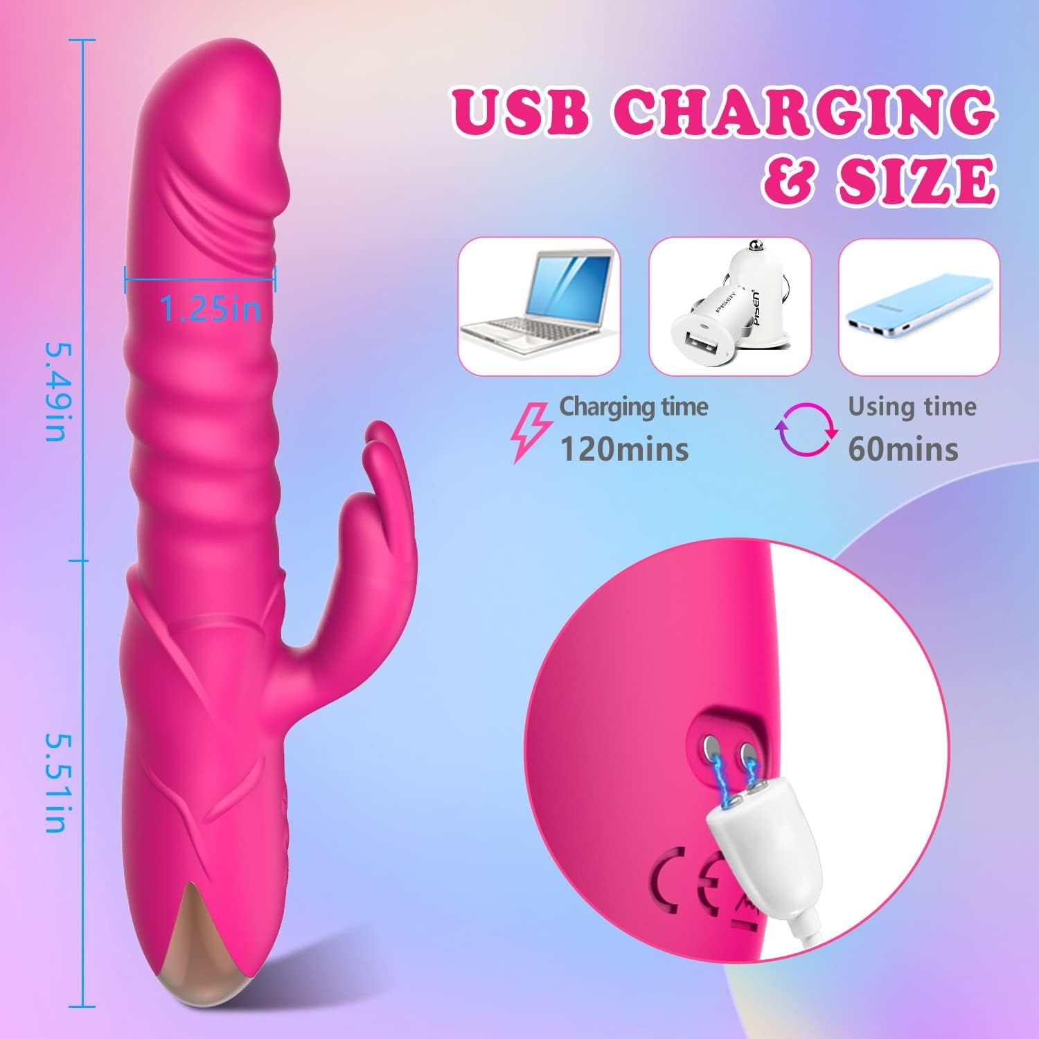Thrusting Rabbit G Spot Clitoral Vibrator