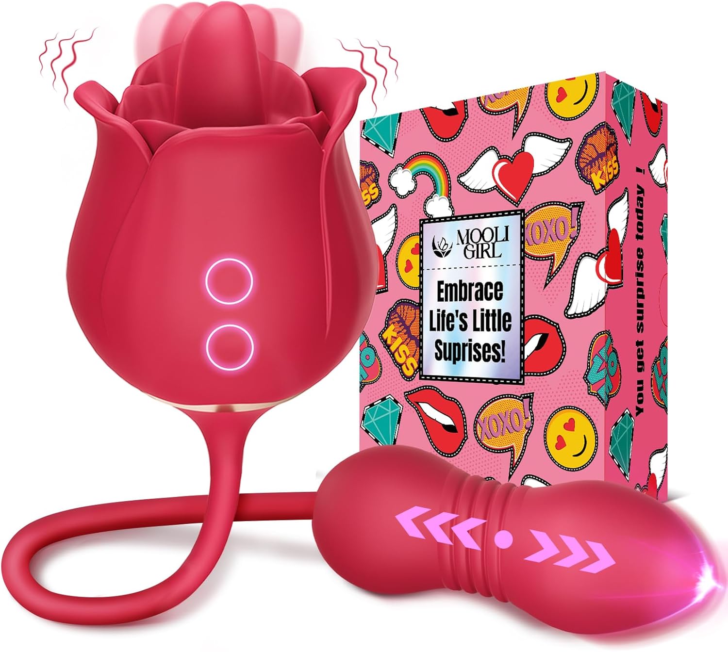 4 in 1 Sex Toys Rose Vibrator Dildo