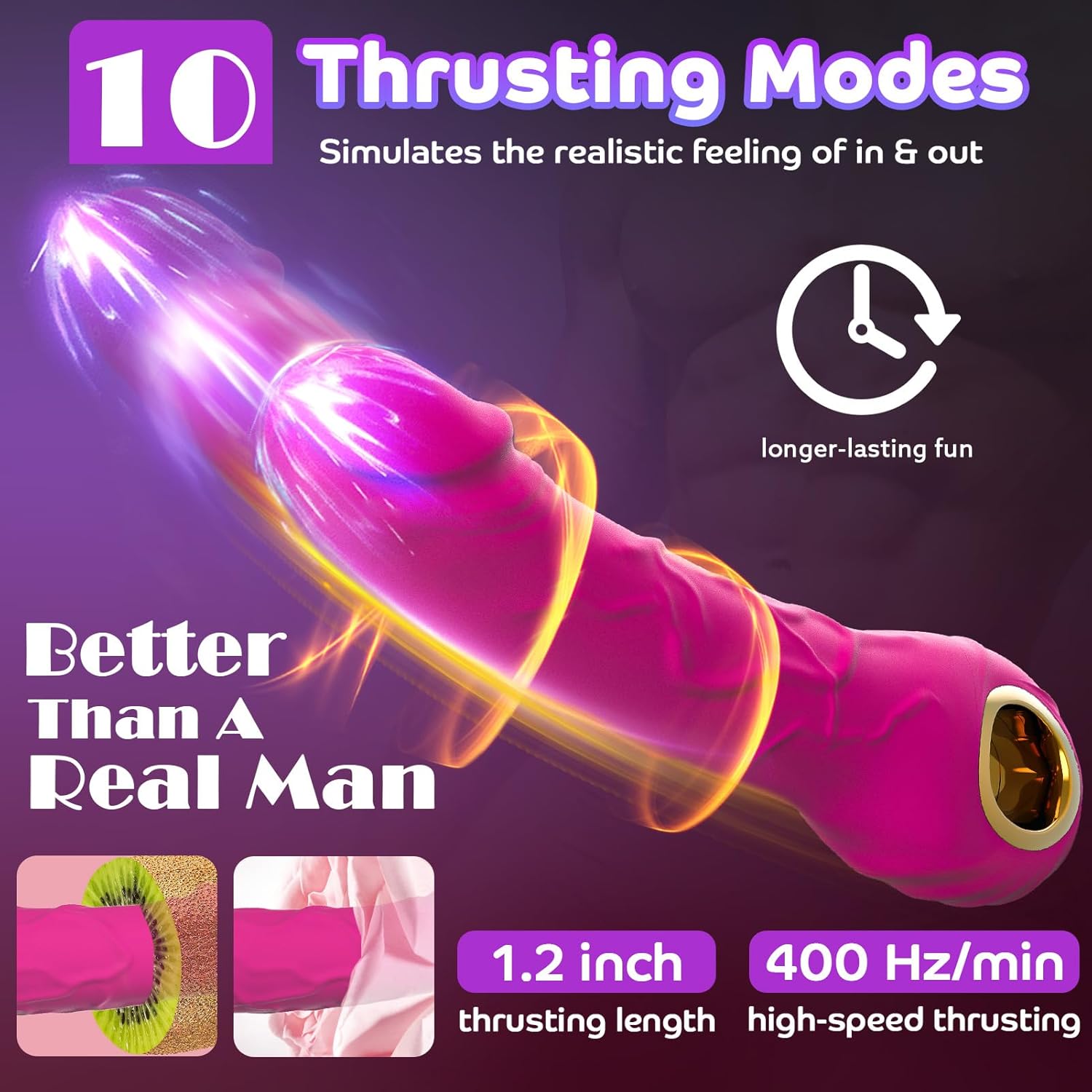 Female 9″ Realistic Thrusting Dildo Vibrator