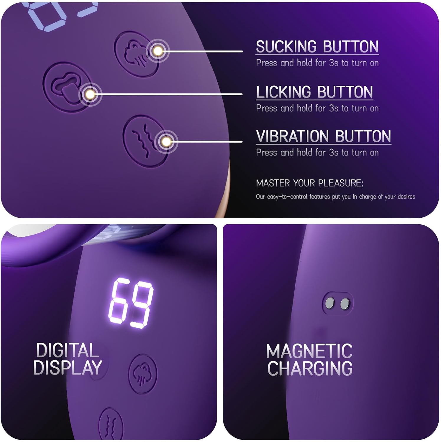 Clitoral Vibrator with 3 Sucking