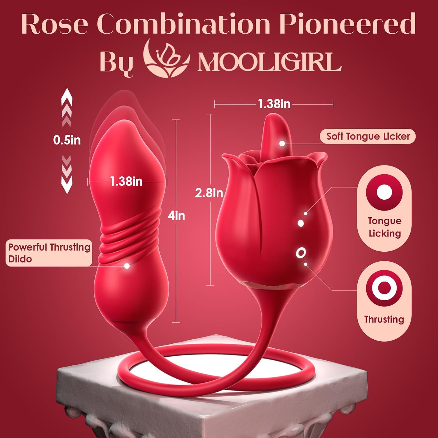 4 in 1 Sex Toys Rose Vibrator Dildo