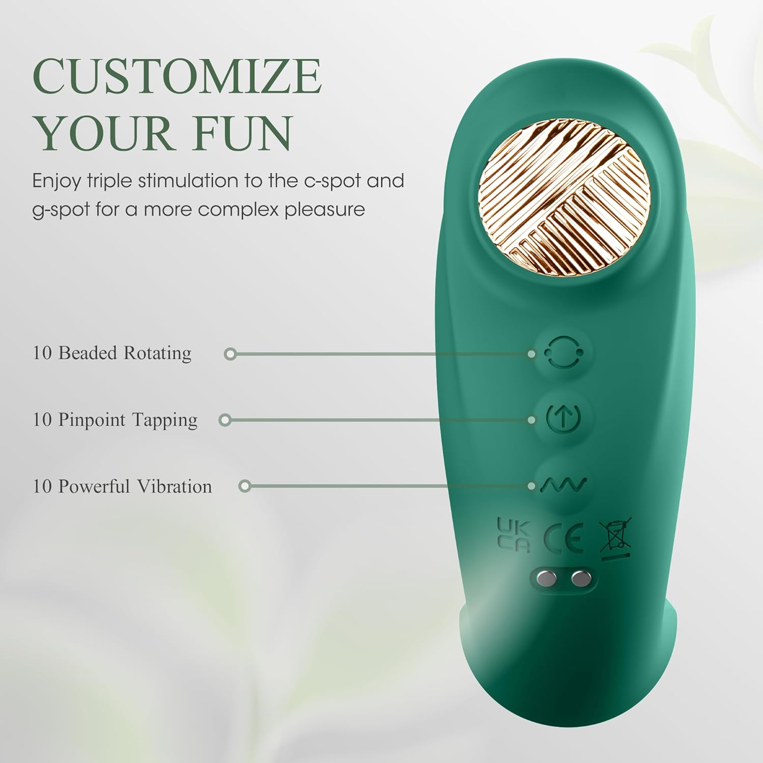Stimulator with 10 Rotating & Tapping & Vibrating