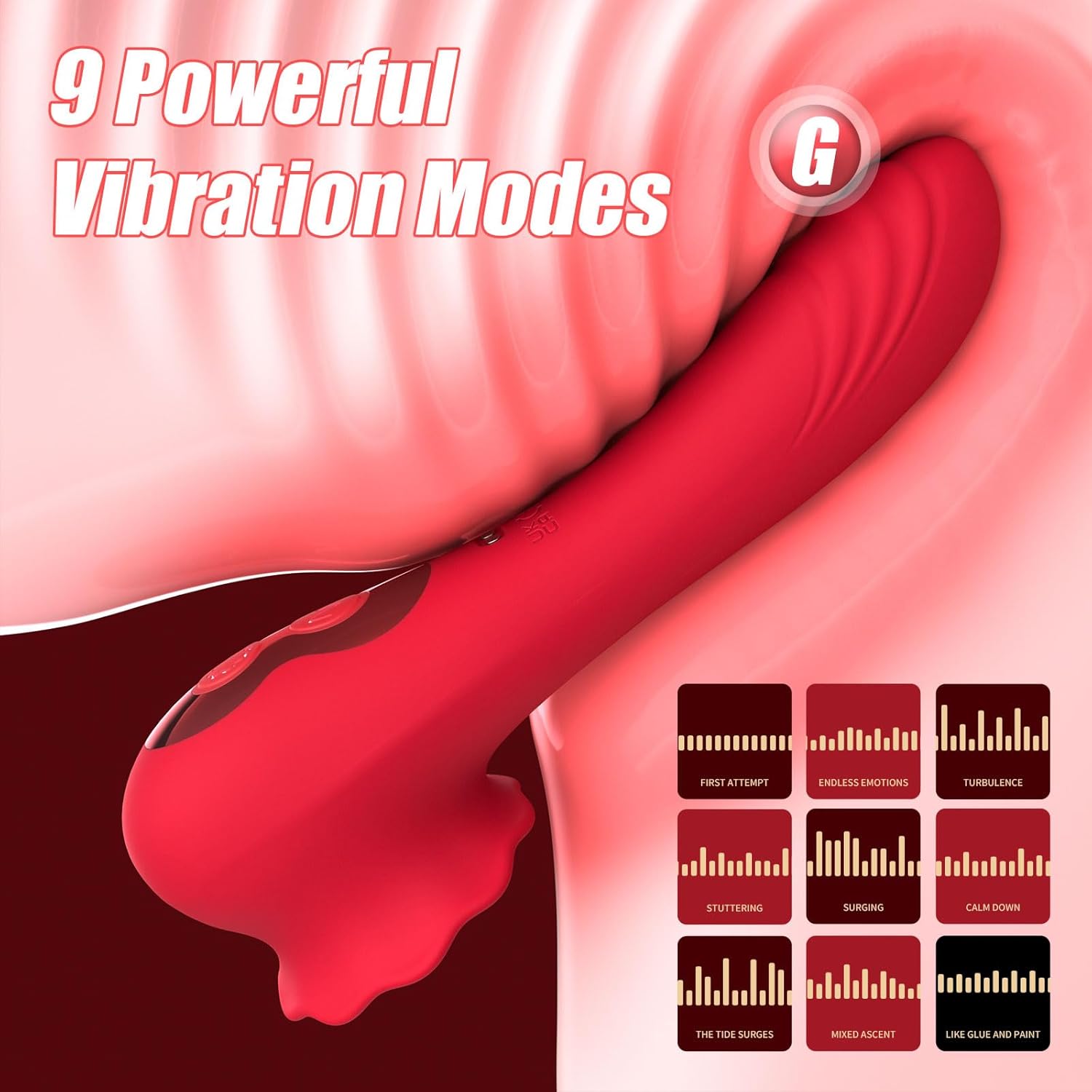 2 in 1 Tapping Rose Vibrator Dildo for Female