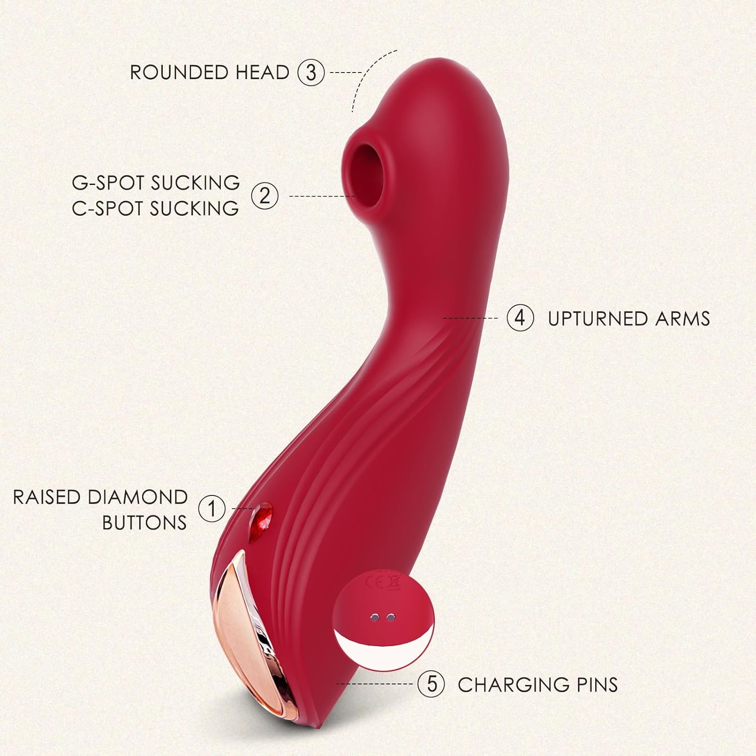 2 in 1 G Spot Clitoral Adult Toys 9 Sucking Modes