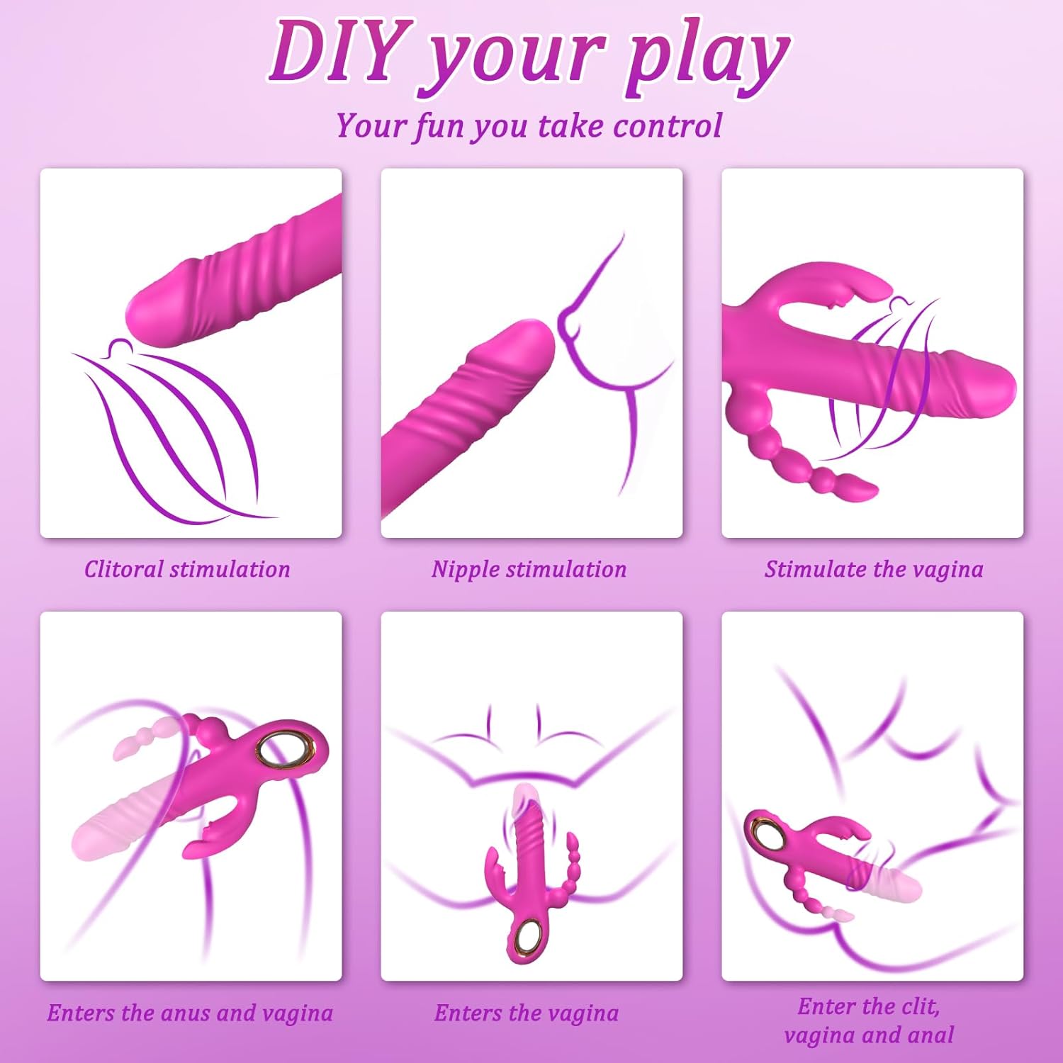 Thrusting Dildo Vibrator Sex Toys for Women