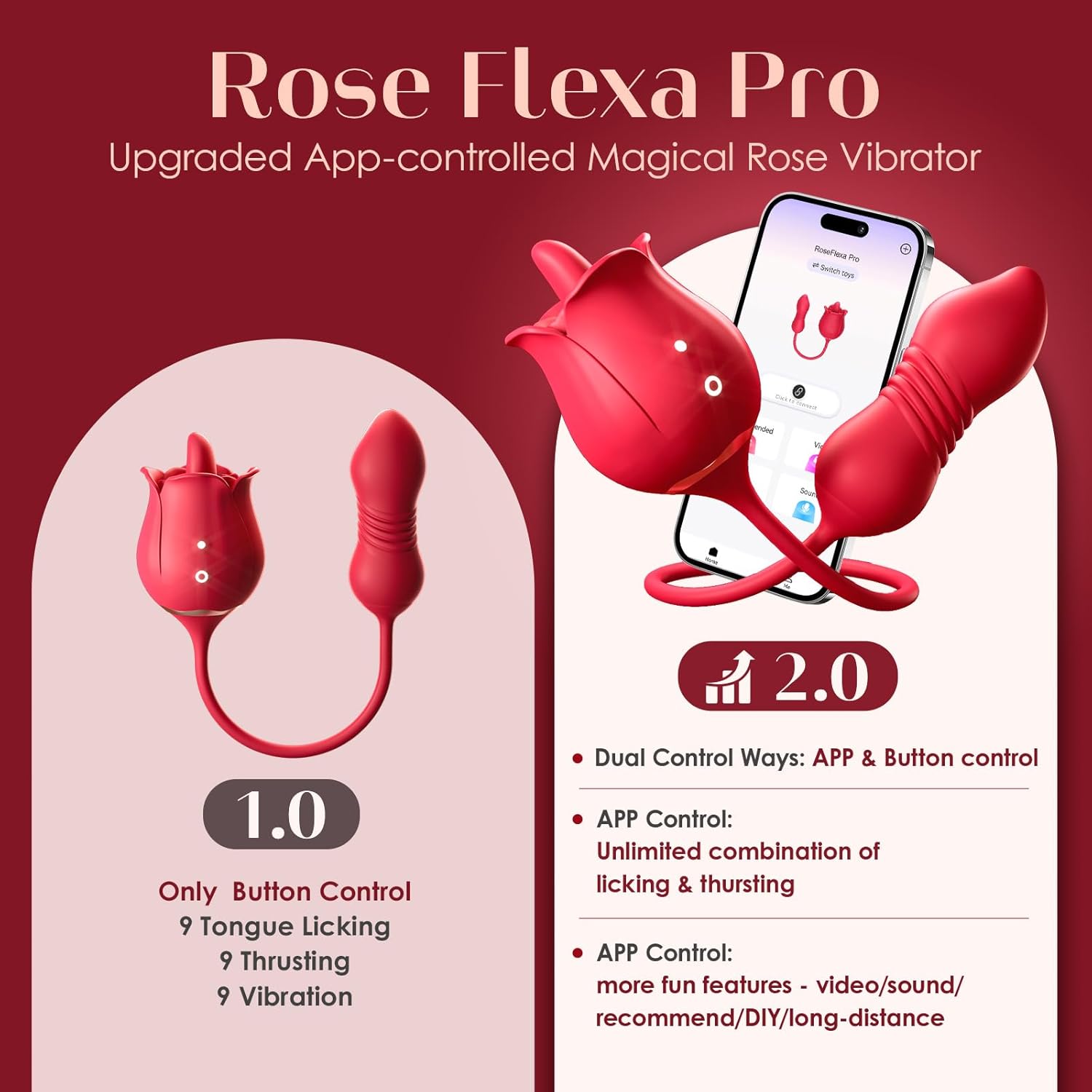 4 in 1 Sex Toys Rose Vibrator Dildo